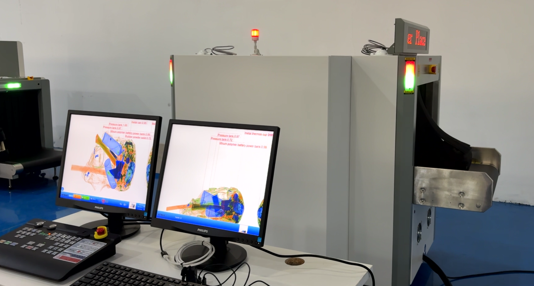 Опция для рентгеновского оборудования для досмотра: аудиовизуальная сигнализация